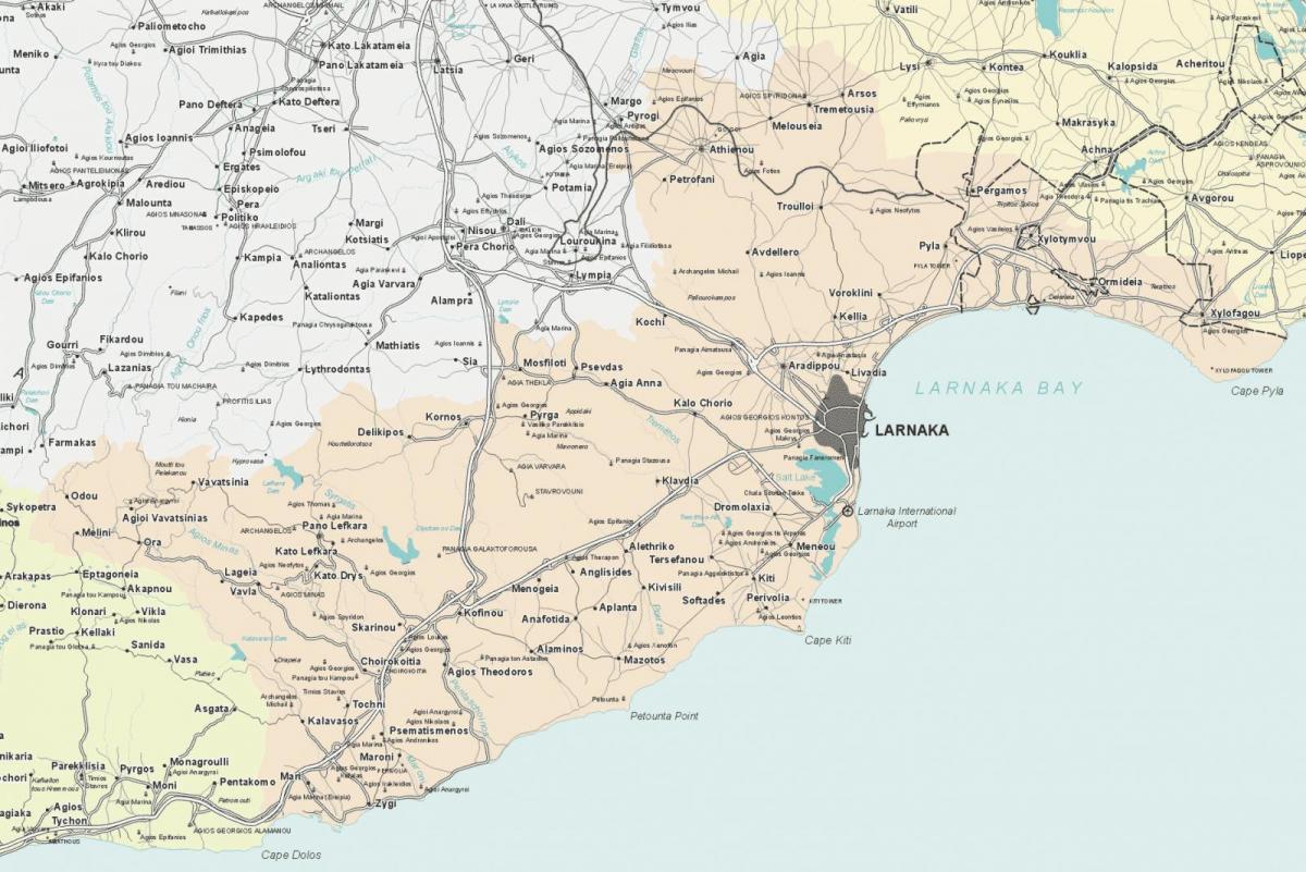 Карта ларнаки Кипр