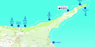 Карта черепаший пляж Кипра