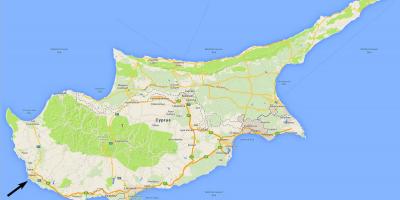 Карта Кипра показывает аэропортов